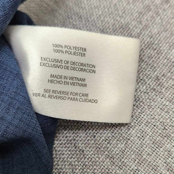 Orvis Polyester Summer Style Navy Blue Button Down Double Pocket Casual Shirts. - Picture 6 of 6